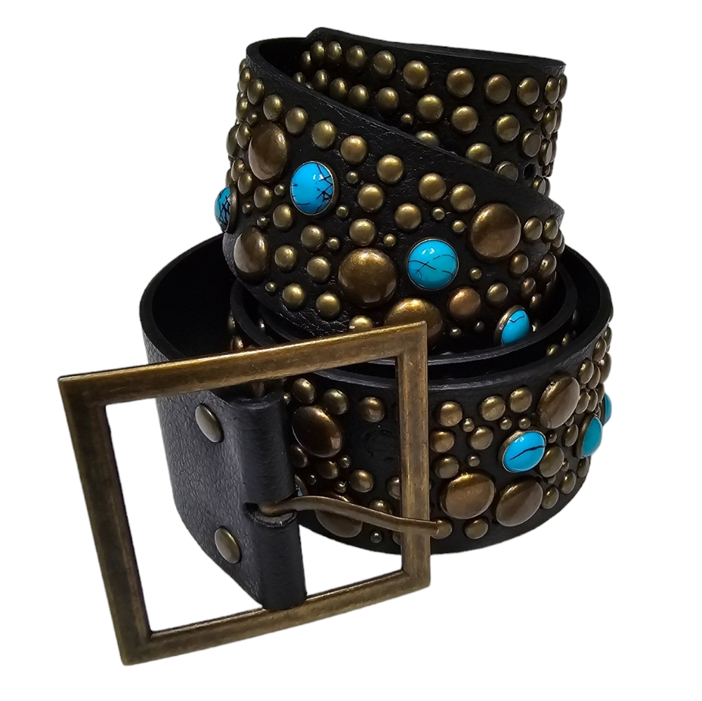 Turquoise and Bronze Studded Belt